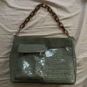 hvisk sage green croc tote